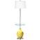 Color Plus Ovo 59" High Lemon Twist Yellow Tray Table Floor Lamp