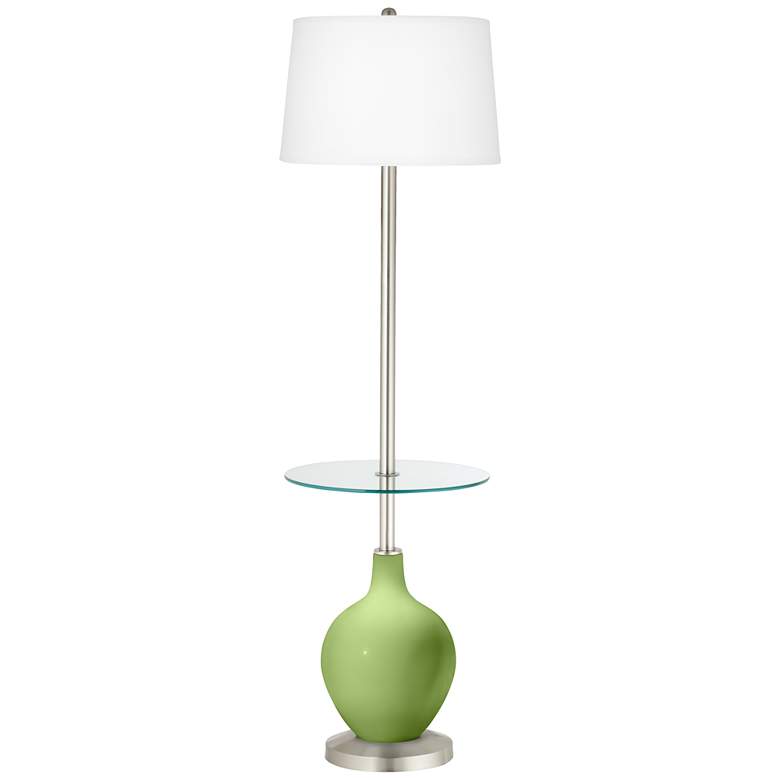 Image 1 Color Plus Ovo 59" High Lime Rickey Green Tray Table Floor Lamp