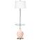 Color Plus Ovo 59" High Linen Pink Tray Table Floor Lamp