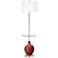 Color Plus Ovo 59" High Madeira Red Tray Table Floor Lamp