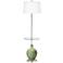Color Plus Ovo 59" High Majolica Green Tray Table Floor Lamp