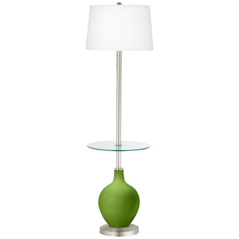 Image 1 Color Plus Ovo 59" High Modern Gecko Green Tray Table Floor Lamp