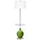 Color Plus Ovo 59" High Modern Gecko Green Tray Table Floor Lamp