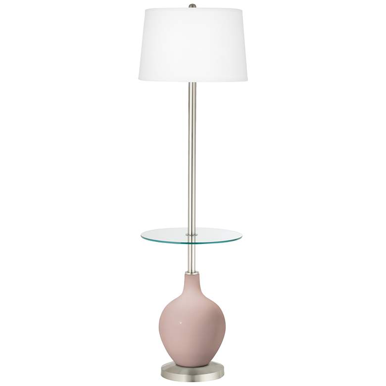 Image 1 Color Plus Ovo 59" High Modern Glamour Pink Tray Table Floor Lamp