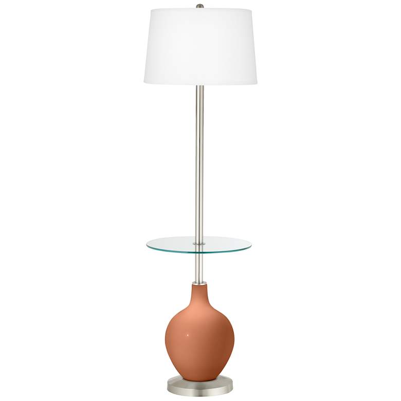 Image 1 Color Plus Ovo 59" High Modern Glass Baked Clay Tray Table Floor Lamp