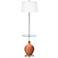 Color Plus Ovo 59" High Modern Glass Baked Clay Tray Table Floor Lamp