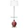 Color Plus Ovo 59" High Modern Glass Toile Red Tray Table Floor Lamp