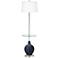 Color Plus Ovo 59" High Modern Naval Blue Tray Table Floor Lamp
