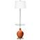 Color Plus Ovo 59" High Modern Robust Orange Tray Table Floor Lamp