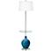 Color Plus Ovo 59" High Mykonos Blue Tray Table Floor Lamp