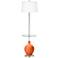 Color Plus Ovo 59" High Nectarine Orange Tray Table Floor Lamp