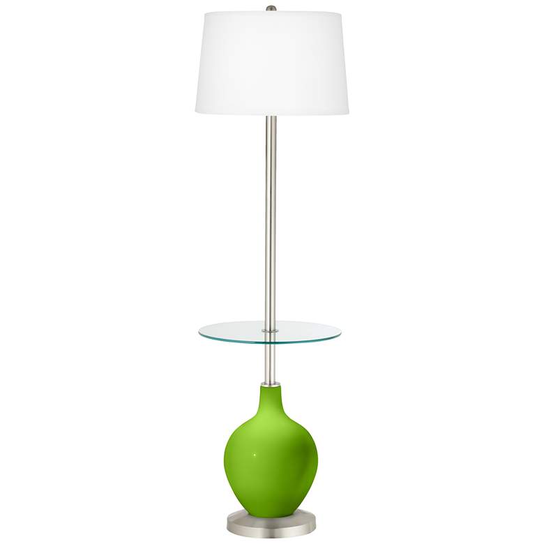 Image 1 Color Plus Ovo 59" High Neon Green Tray Table Floor Lamp