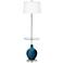 Color Plus Ovo 59" High Oceanside Blue Glass Tray Table Floor Lamp