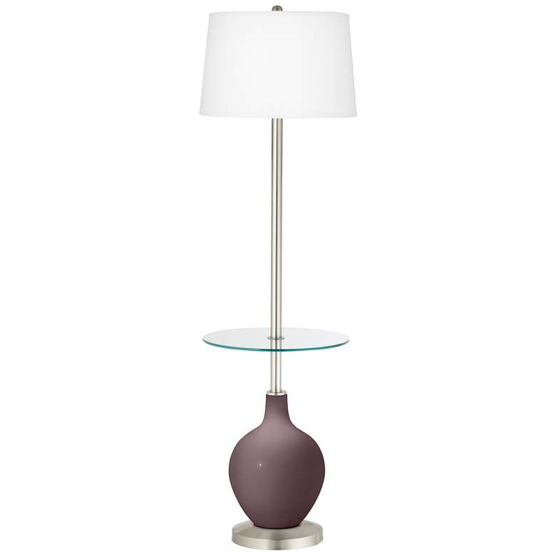 Image 1 Color Plus Ovo 59" High Poetry Plum Purple Tray Table Floor Lamp