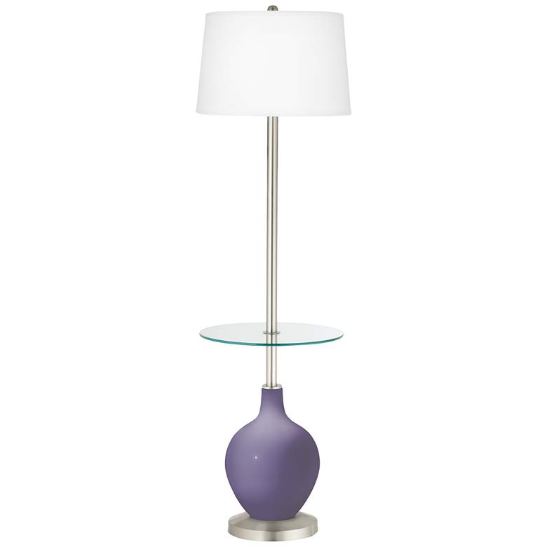 Image 1 Color Plus Ovo 59" High Purple Haze Tray Table Floor Lamp