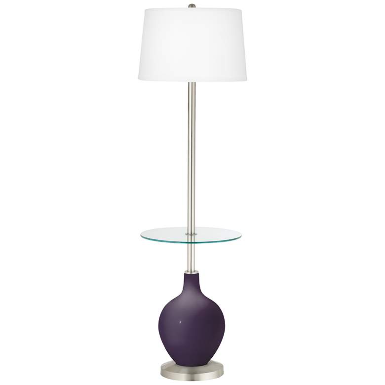 Image 1 Color Plus Ovo 59" High Quixotic Plum Purple Tray Table Floor Lamp