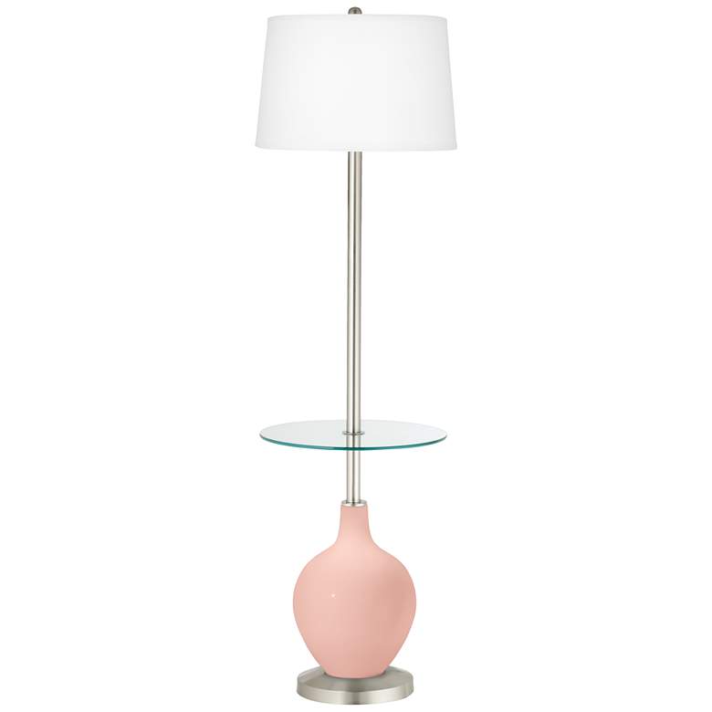 Image 1 Color Plus Ovo 59" High Rose Pink Tray Table Floor Lamp
