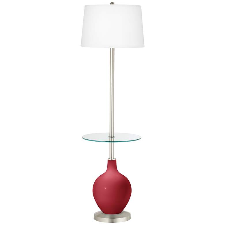 Image 1 Color Plus Ovo 59" High Samba Red Tray Table Floor Lamp