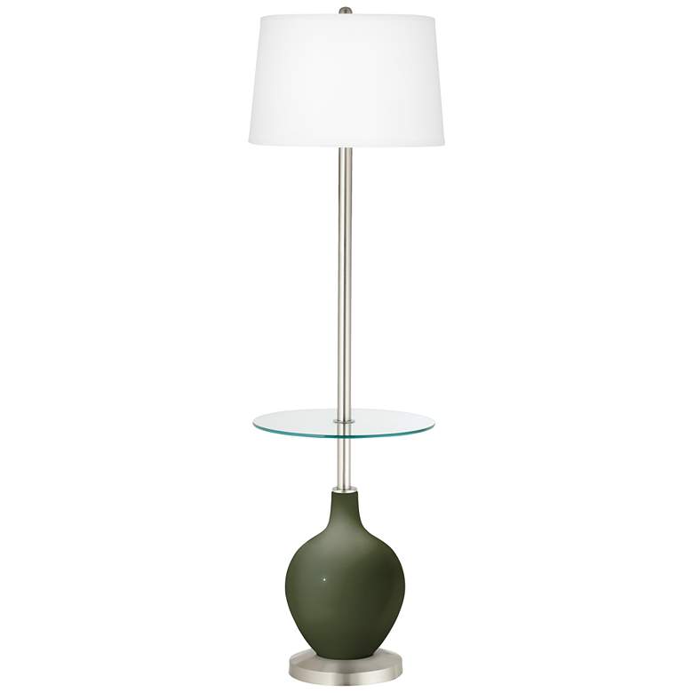 Image 1 Color Plus Ovo 59" High Secret Garden Green Tray Table Floor Lamp