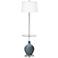 Color Plus Ovo 59" High Smoky Blue Tray Table Floor Lamp