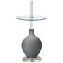 Color Plus Ovo 59" High Software Gray Tray Table Floor Lamp