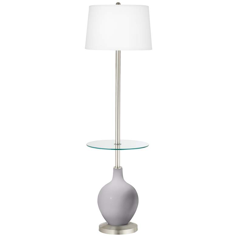 Image 1 Color Plus Ovo 59" High Swanky Gray Tray Table Floor Lamp