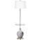 Color Plus Ovo 59" High Swanky Gray Tray Table Floor Lamp