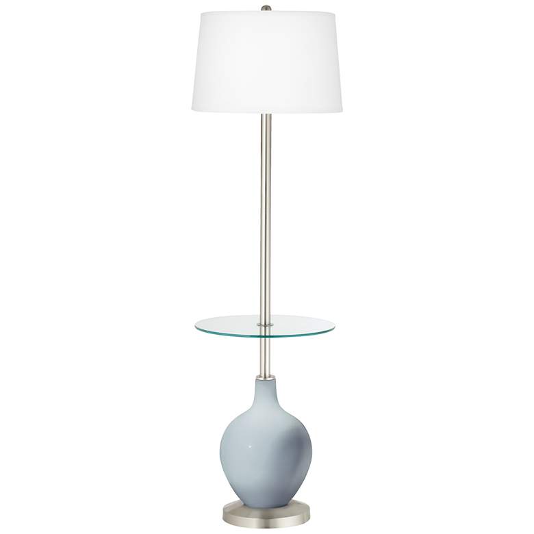 Image 1 Color Plus Ovo 59" High Take Five Blue Tray Table Floor Lamp
