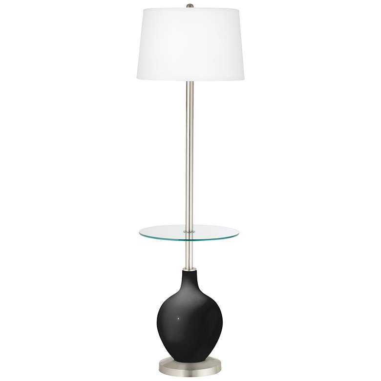 Image 1 Color Plus Ovo 59" High Tricorn Black Tray Table Floor Lamp
