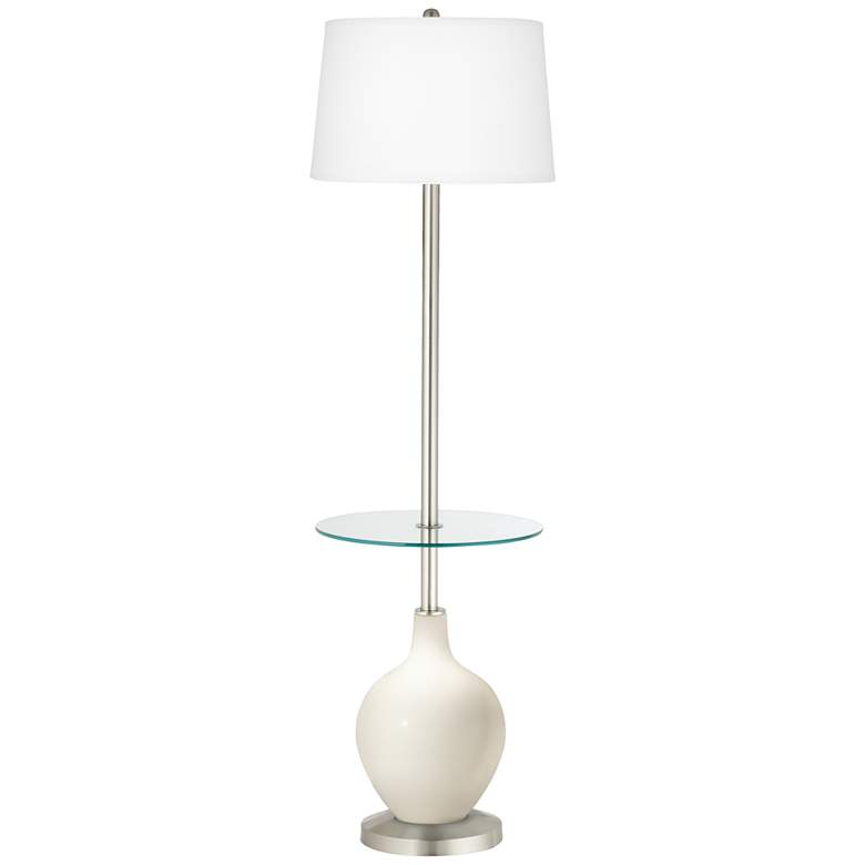 Image 1 Color Plus Ovo 59" High West Highland White Tray Table Floor Lamp
