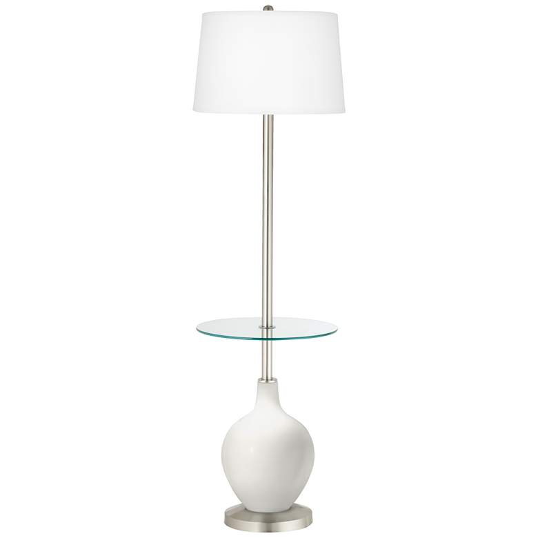 Image 1 Color Plus Ovo 59" High Winter White Tray Table Floor Lamp