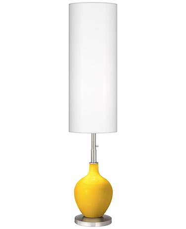 Color Plus Ovo 60" High Modern Citrus Yellow Floor Lamp