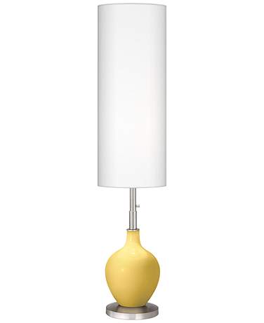 Color Plus Ovo 60" High Modern Daffodil Yellow Floor Lamp