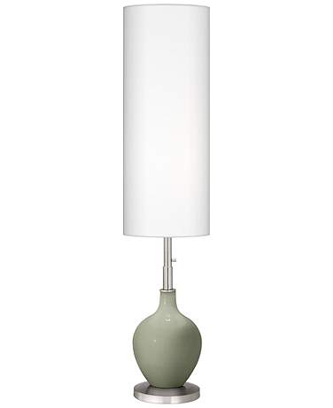 Color Plus Ovo 60" High Modern Evergreen Fog Green Floor Lamp