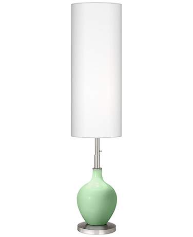 Color Plus Ovo 60" High Modern Glass Flower Stem Green Floor Lamp
