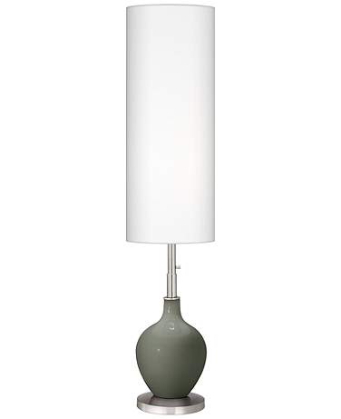 Color Plus Ovo 60" High Modern Glass Pewter Green Floor Lamp