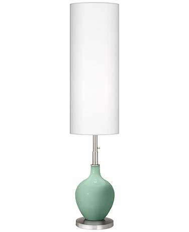 Color Plus Ovo 60" High Modern Grayed Jade Green Floor Lamp