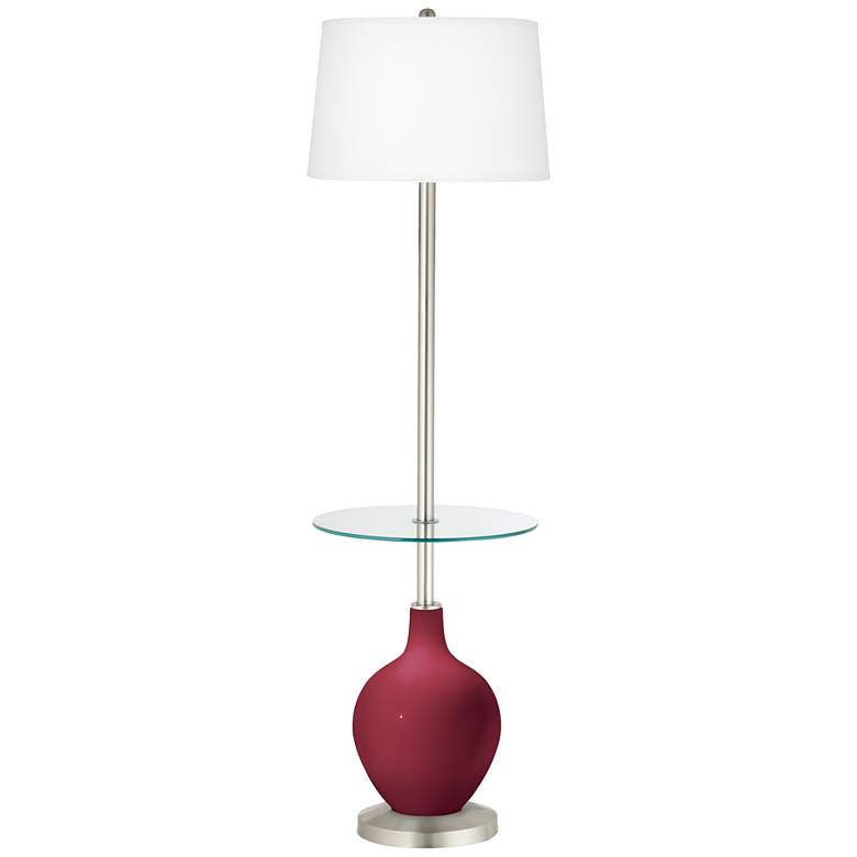 Image 1 Color Plus Ovo 60" High Antique Red Tray Table Floor Lamp