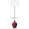 Color Plus Ovo 60" High Antique Red Tray Table Floor Lamp