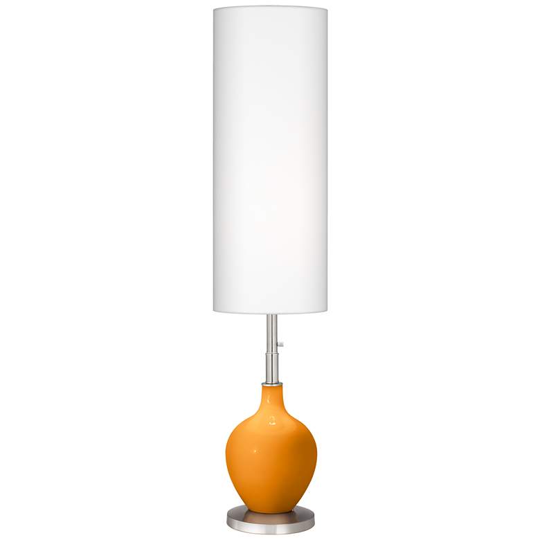 Image 1 Color Plus Ovo 60" High Carnival Orange Modern Glass Floor Lamp