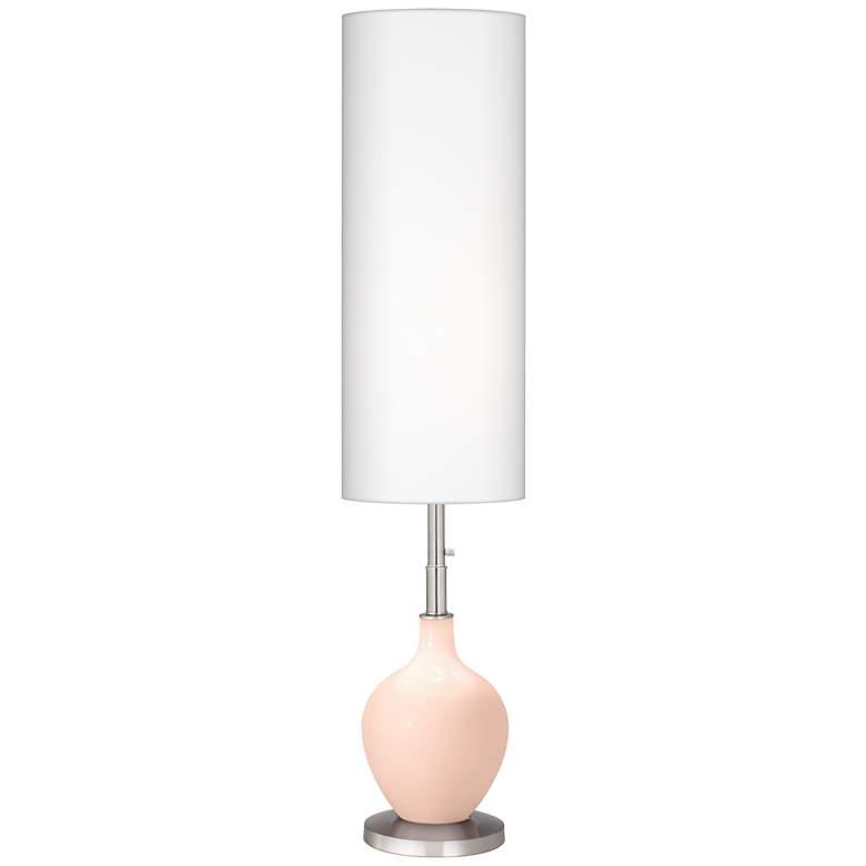 Image 1 Color Plus Ovo 60" High Modern Glass Linen Pink Floor Lamp
