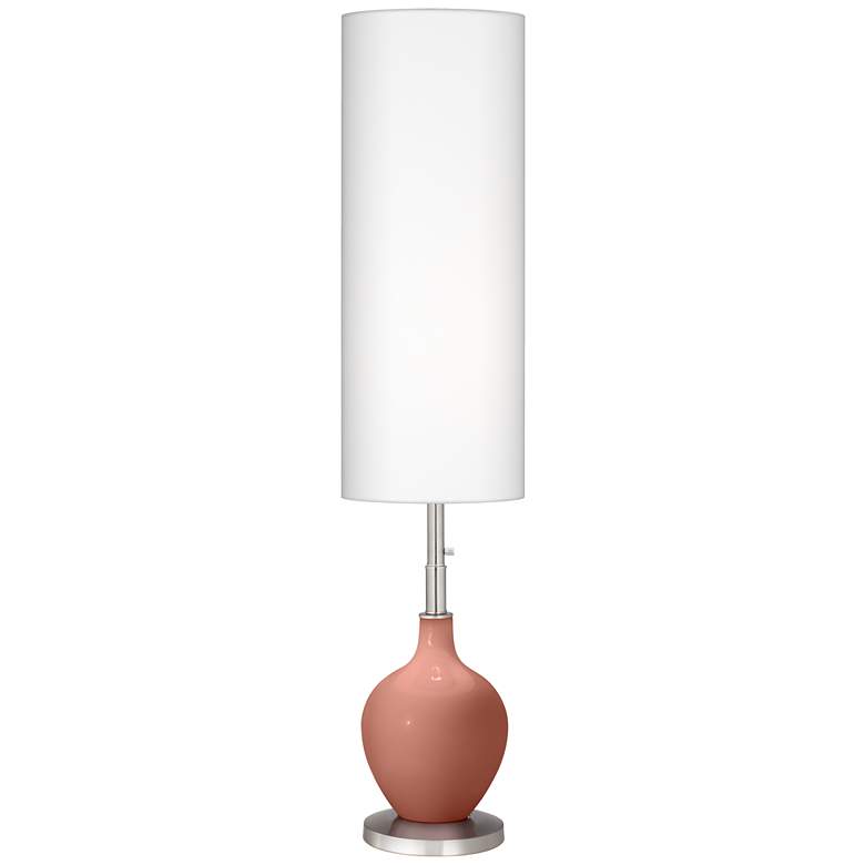 Image 1 Color Plus Ovo 60" High Modern Glass Rojo Dust Red Floor Lamp