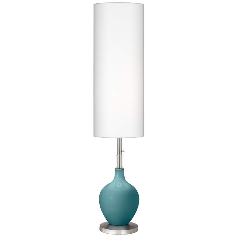 Image 1 Color Plus Ovo 60" High Modern Reflecting Pool Blue Floor Lamp