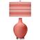 Color Plus Ovo Bold Stripe Coral Reef Pink Table Lamp