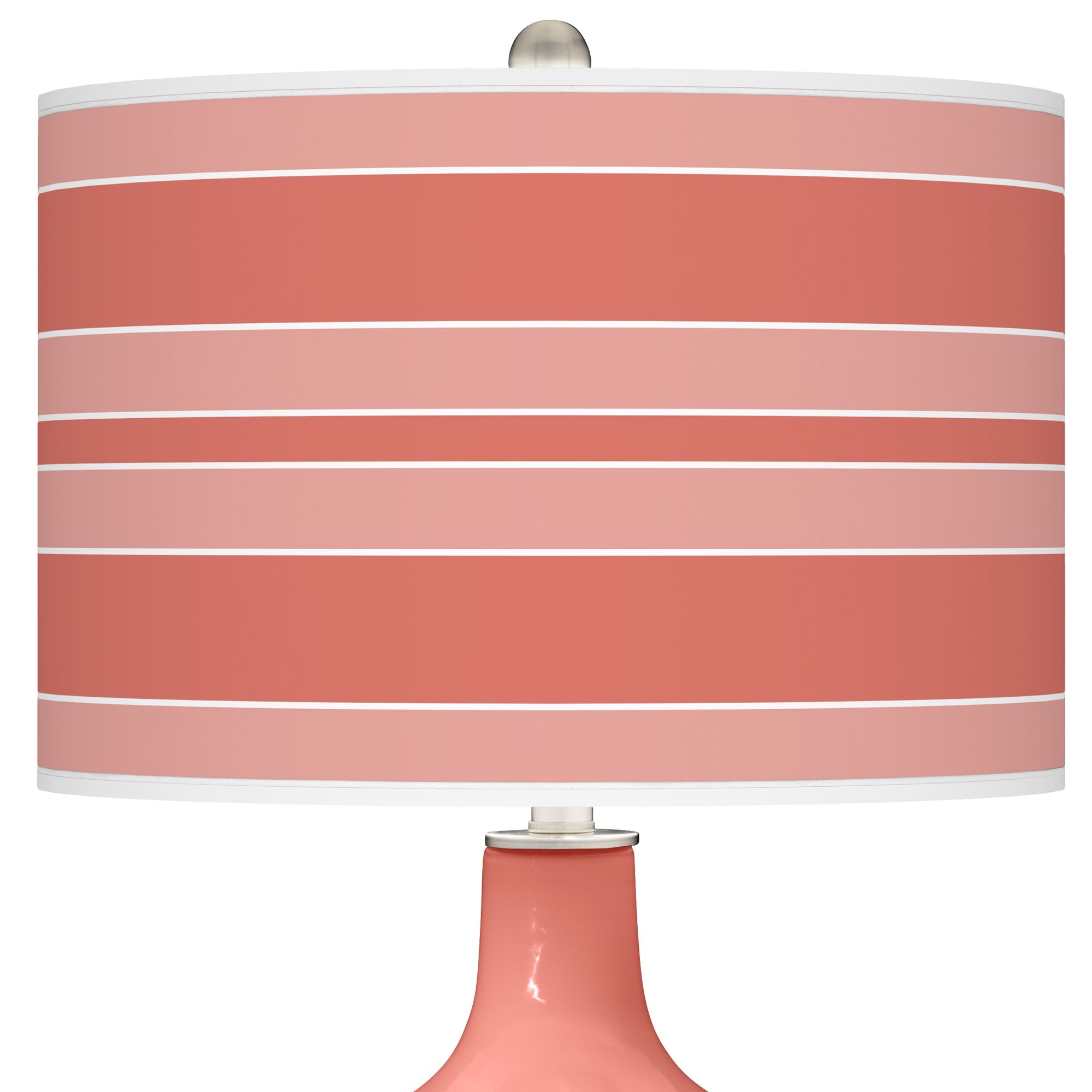 Image 2 Color Plus Ovo Bold Stripe Coral Reef Pink Table Lamp more views