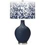 Color Plus Ovo Modern Naval Blue Table Lamp with Mosaic Pattern Shade