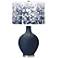 Color Plus Ovo Modern Naval Blue Table Lamp with Mosaic Pattern Shade