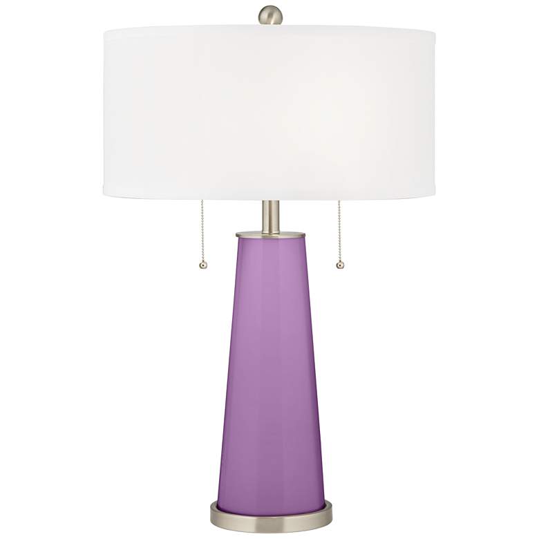 Image 1 Color Plus Peggy 29 3/4" African Violet Purple Glass Table Lamp
