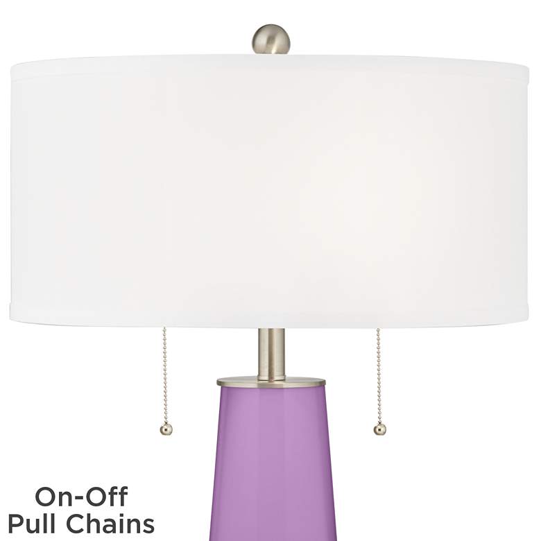 Image 2 Color Plus Peggy 29 3/4" African Violet Purple Glass Table Lamp more views