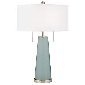 Image2 of Color Plus Peggy 29 3/4" Aqua-Sphere Blue Table Lamp with Dimmer